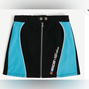NWT Justice x NASCAR Girls Zip Front Skort Size M 10 Blue Black Racing